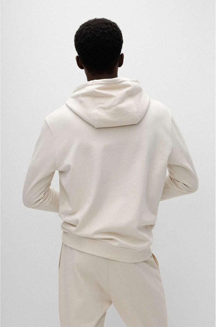 HUGO Herren Debster Relaxed-Fit Hoodie aus Bio-Baumwolle mit Manifesto-Logo Hellbeige XXL