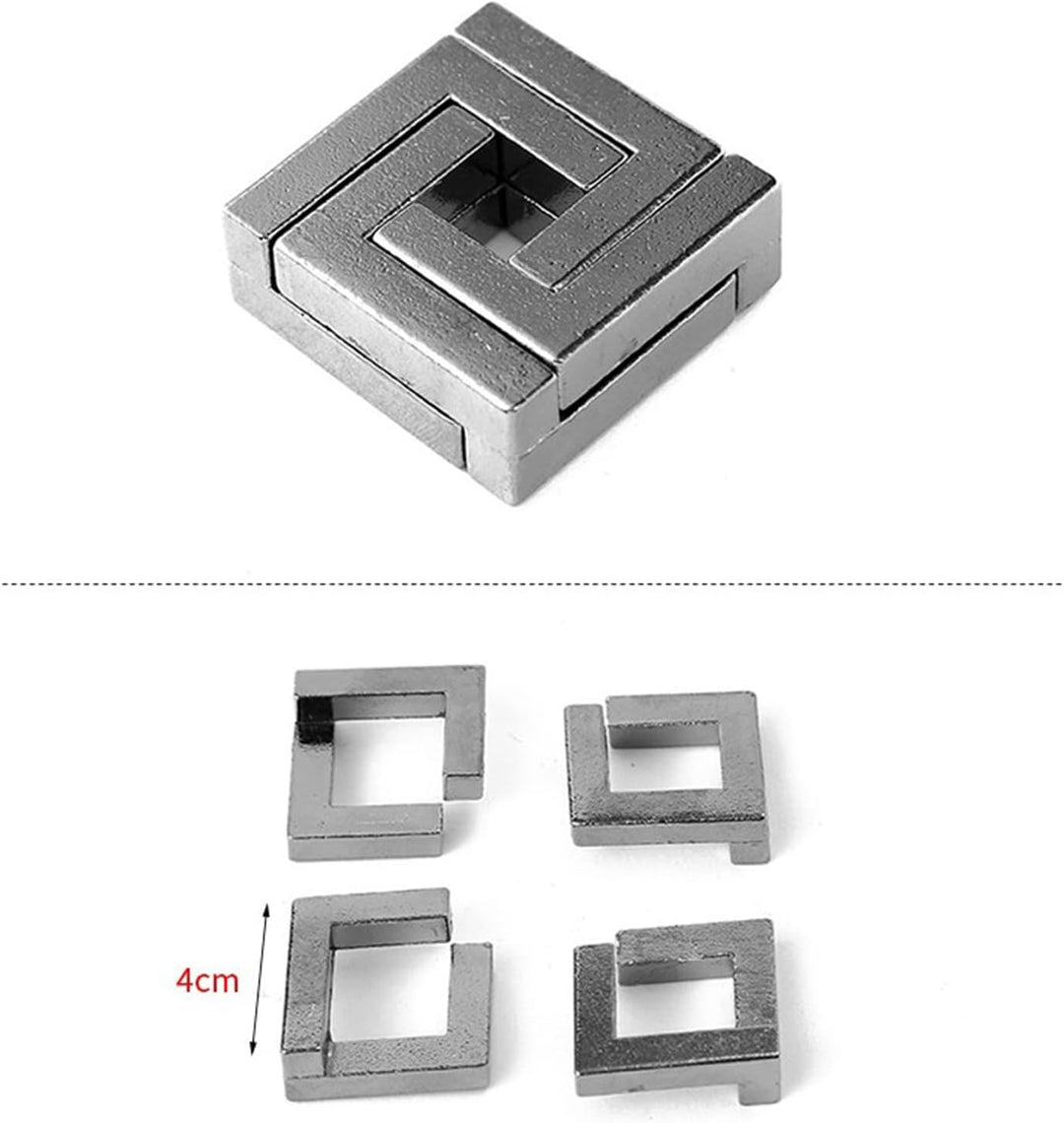 RoseFlower 3D Metall Knobelspiele, 4 Stück IQ Spiele Puzzle Set, Brainteaser Puzzle, Metall Draht Ge