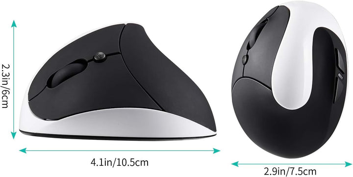 Linkshändermaus, wiederaufladbare AURTEC-2,4G-Drahtlos-Ergonomische Vertikale Mäuse mit USB-Empfänge