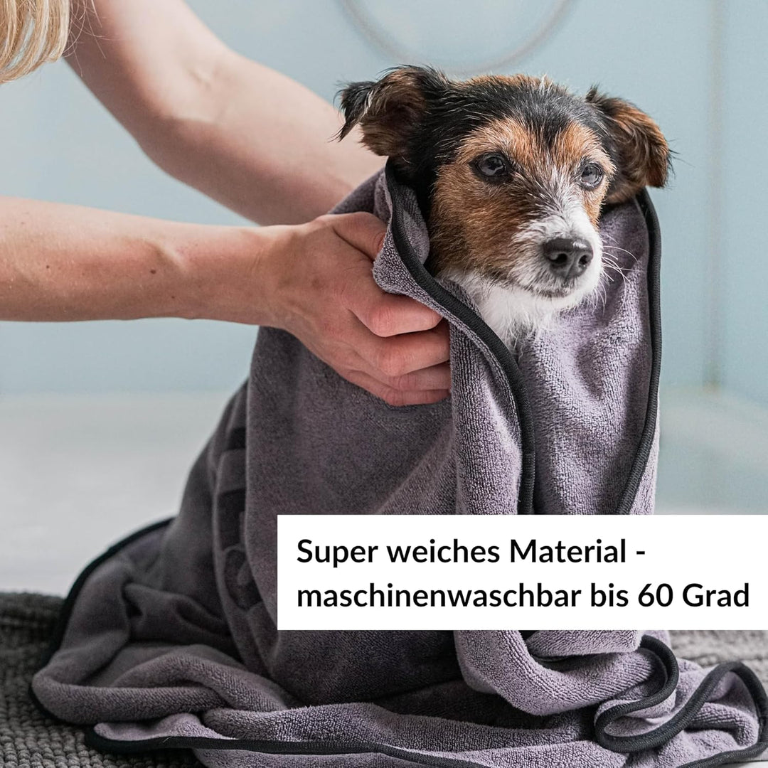 Sniffls® Premium Hundehandtuch (2er-Pack, Weich u. Waschbar) Extra saugfähig und schnell trocknendes