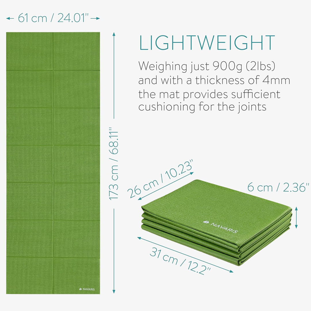 Navaris Klappbare Yoga Matte Fitnessmatte - 4mm Sportmatte Fitness Pilates Sport Gymnastikmatte ruts