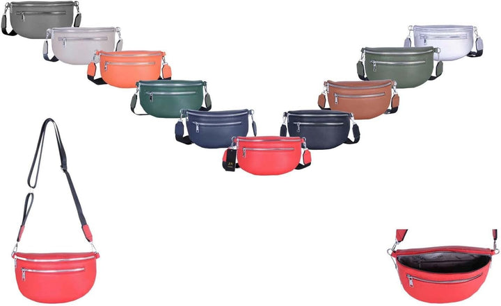 OBC Damen Tasche Gürteltasche Crossbody Leder Optik Hüfttasche Bauchtasche Umhängetasche Cross-Over