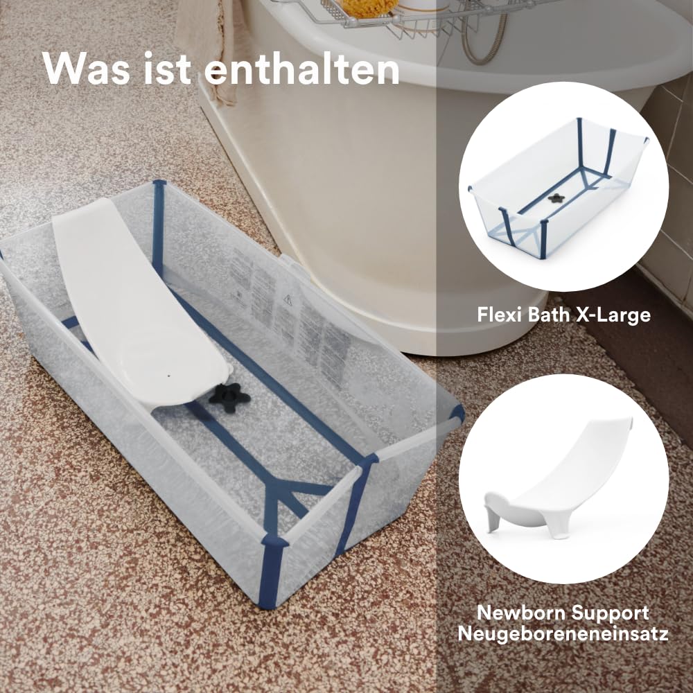 Stokke Flexi Bath XL (Sandy Beige) mit Newborn Support - Leichte Konstruktion & einfach zu verstauen