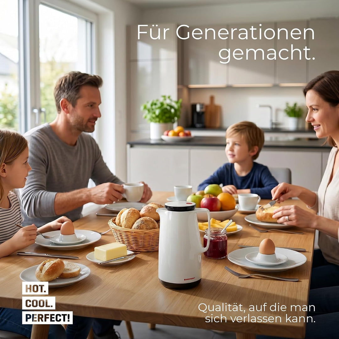 ROTPUNKT Isolierkanne 760 Maxima 1,0 l | Zweifunktions-Drehverschluss | BPA-frei - gesundes Trinken