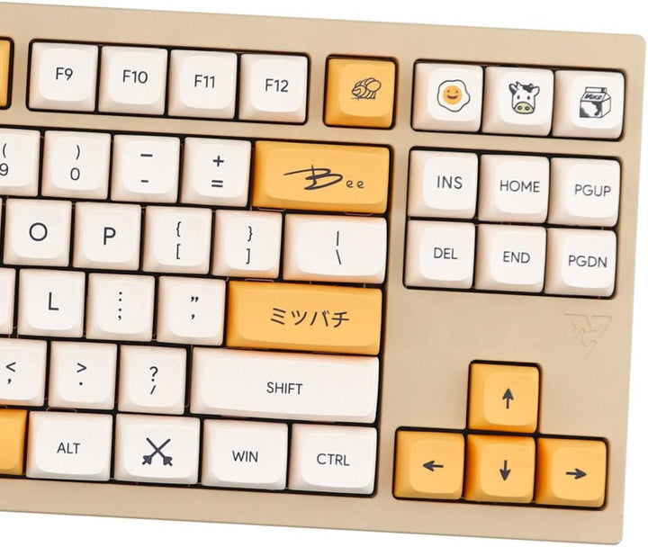 PBT Keycaps 137 Keys XDA Profile DYE-SUB Personalized White Yellow Honey Milk English Keycap Suitabl