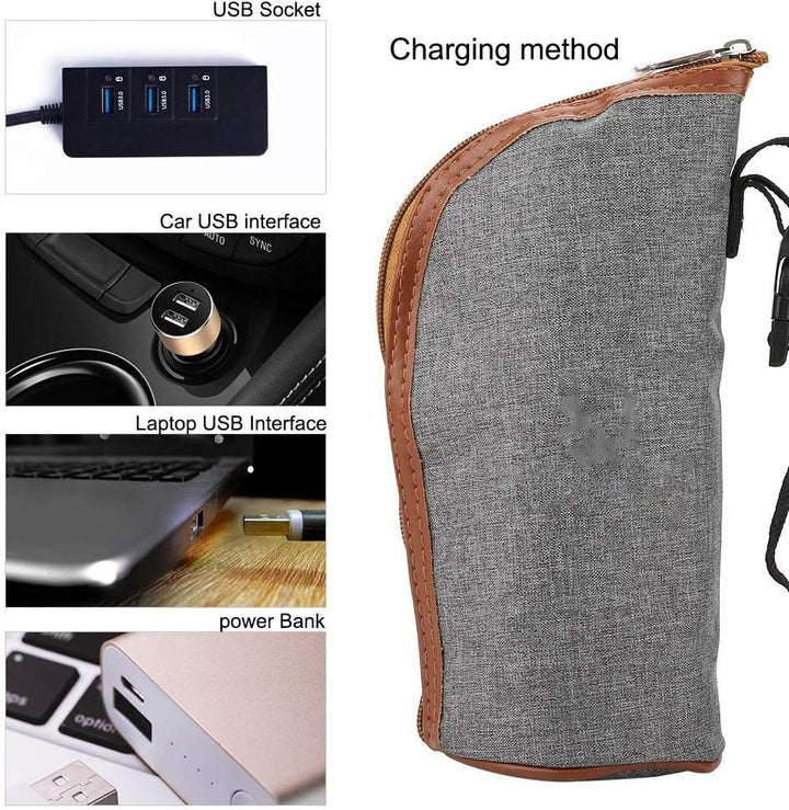 Fdit Milchwärmer Tasche - USB Tragbare Heizung Reise Tasse Heisse Milch Warmwasserbereiter Fläschche