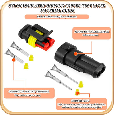 808 Stück Auto Steckverbinder, KFZ Stecker Wasserdicht, Kabel Steckverbinder Stecker, 1/2/3/4/5/6 Po