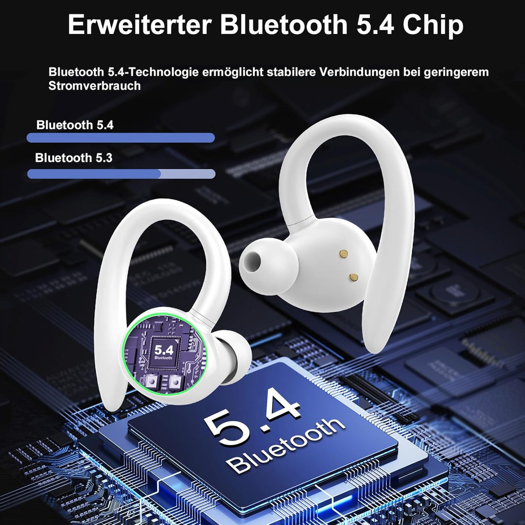 Bluetooth Kopfhörer Sport, Kopfhörer Kabellos Bluetooth 5.3 mit 4 Mic, In Ear Kopfhörer ENC Noise Ca