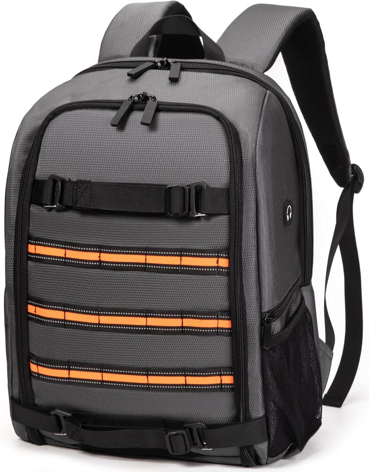 Kamera Rucksack 23L Fotografie Kamera Tasche, kompatibel mit Kamera DSLR, 15.6'' Laptop, Stativ Grau