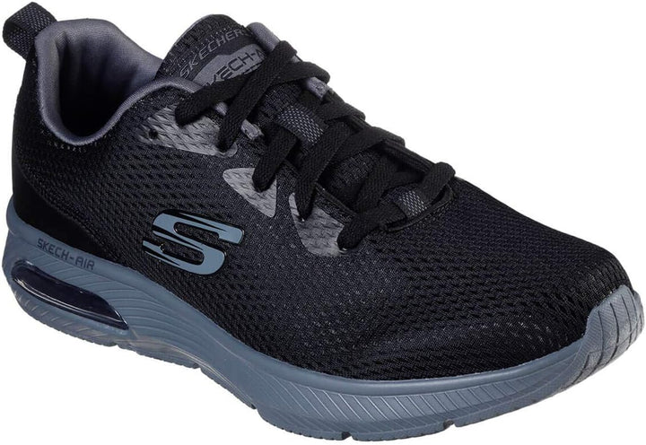 Skechers Herren 52559 Sneaker, Black Mesh Charcoal Trim