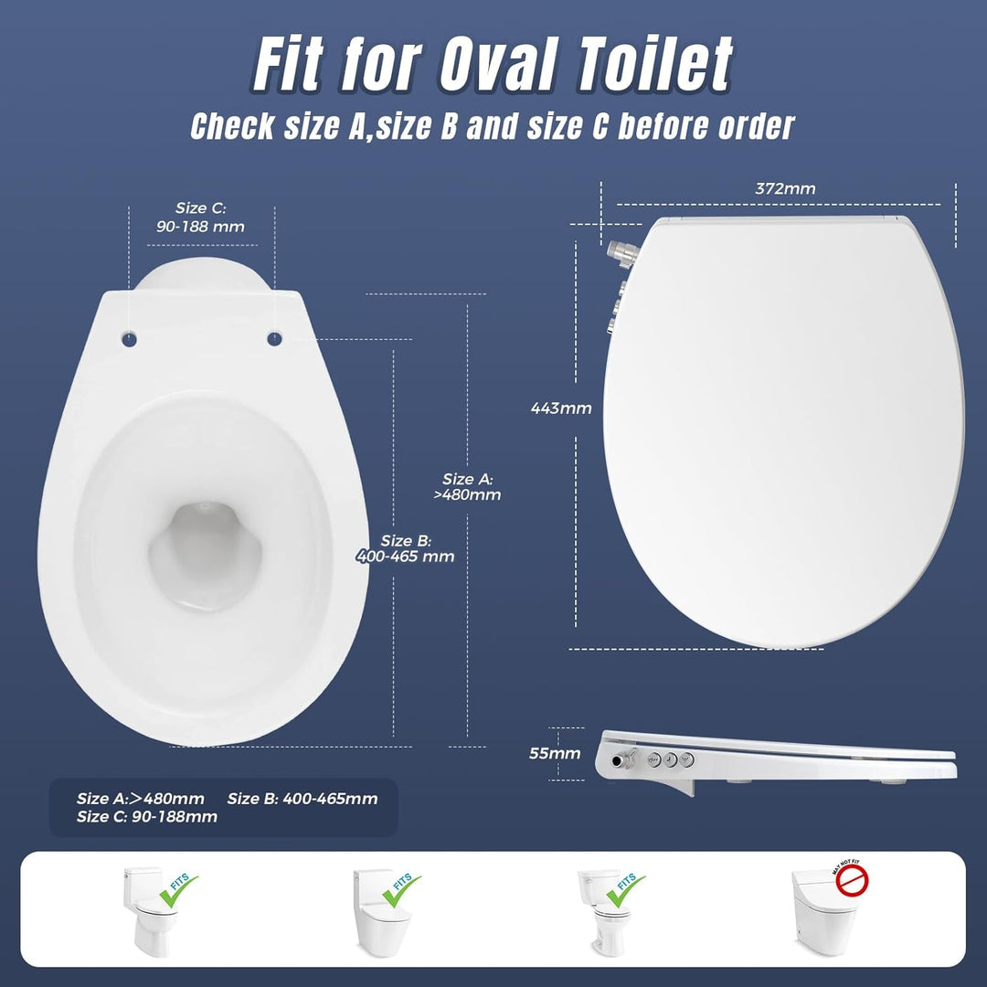 SAMODRA WC Sitz O Form mit Absenkautomatik - Bidet Toilettensitz - Dusch WC Aufsatz Bidet Japanische