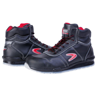 Cofra 78470-000.W46 PUSKAS S3 SRC Sicherheitsstiefel, Schwarz/Rot, Grösse 46 46 EU, 46 EU