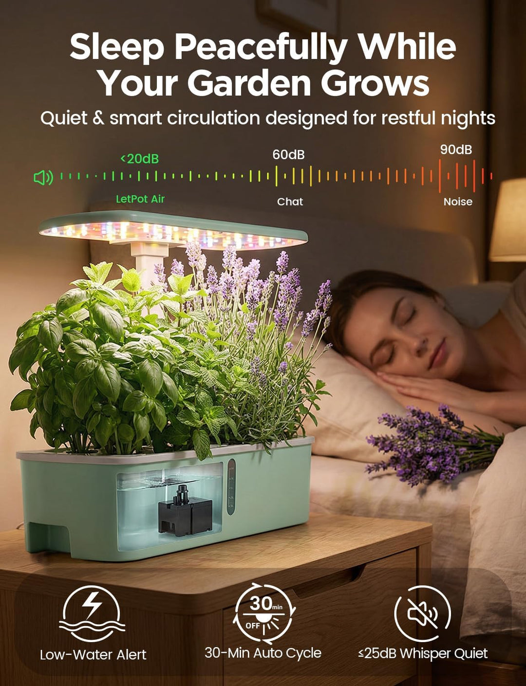 LetPot LPH-Air WiFi Hydroponisches Anzuchtsystem, 10 Hülsen Smart Herb Garden Kit für Innenräume, In