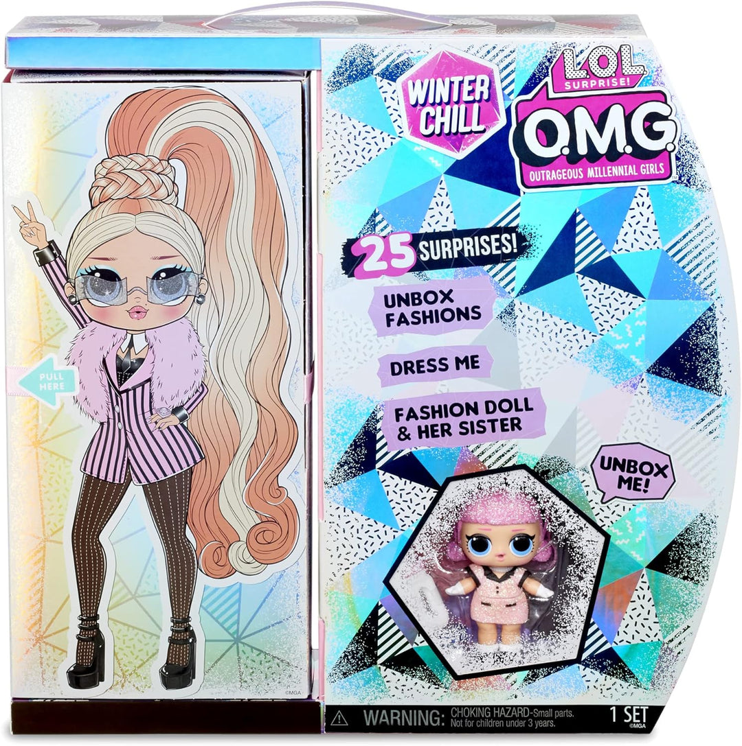 LOL Surprise OMG Winter Chill Big Wig Modepuppe und Madame Queen Puppe mit 25 Überraschungen Big Wig