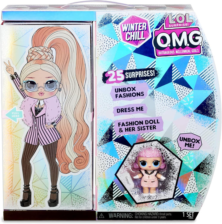 LOL Surprise OMG Winter Chill Big Wig Modepuppe und Madame Queen Puppe mit 25 Überraschungen Big Wig