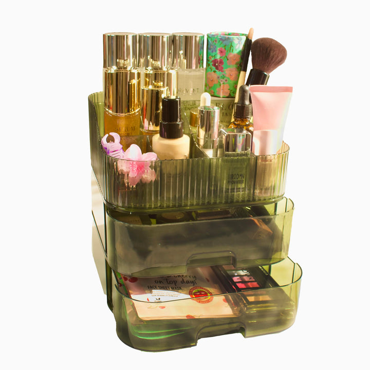 Schminktisch Organizer, Make up Organizer mit Schubladen, Skincare Kosmetik Aufbewarung, Parfüm Make