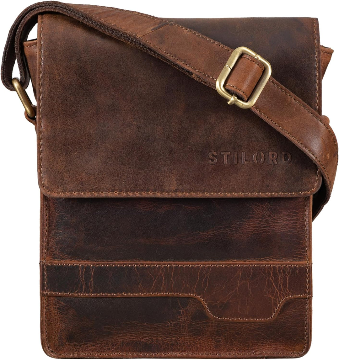 STILORD 'Sven' Herrenhandtasche Leder Umhängetasche klein Schultertasche Männer 8 Zoll Tablet Herren