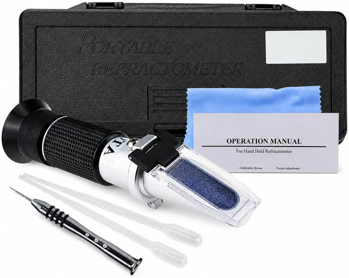 DANOPLUS Honig Feuchtigkeit 58~90% Brix Refraktometer mit ATC, Handheld Hoch Messung Angebot Zucker