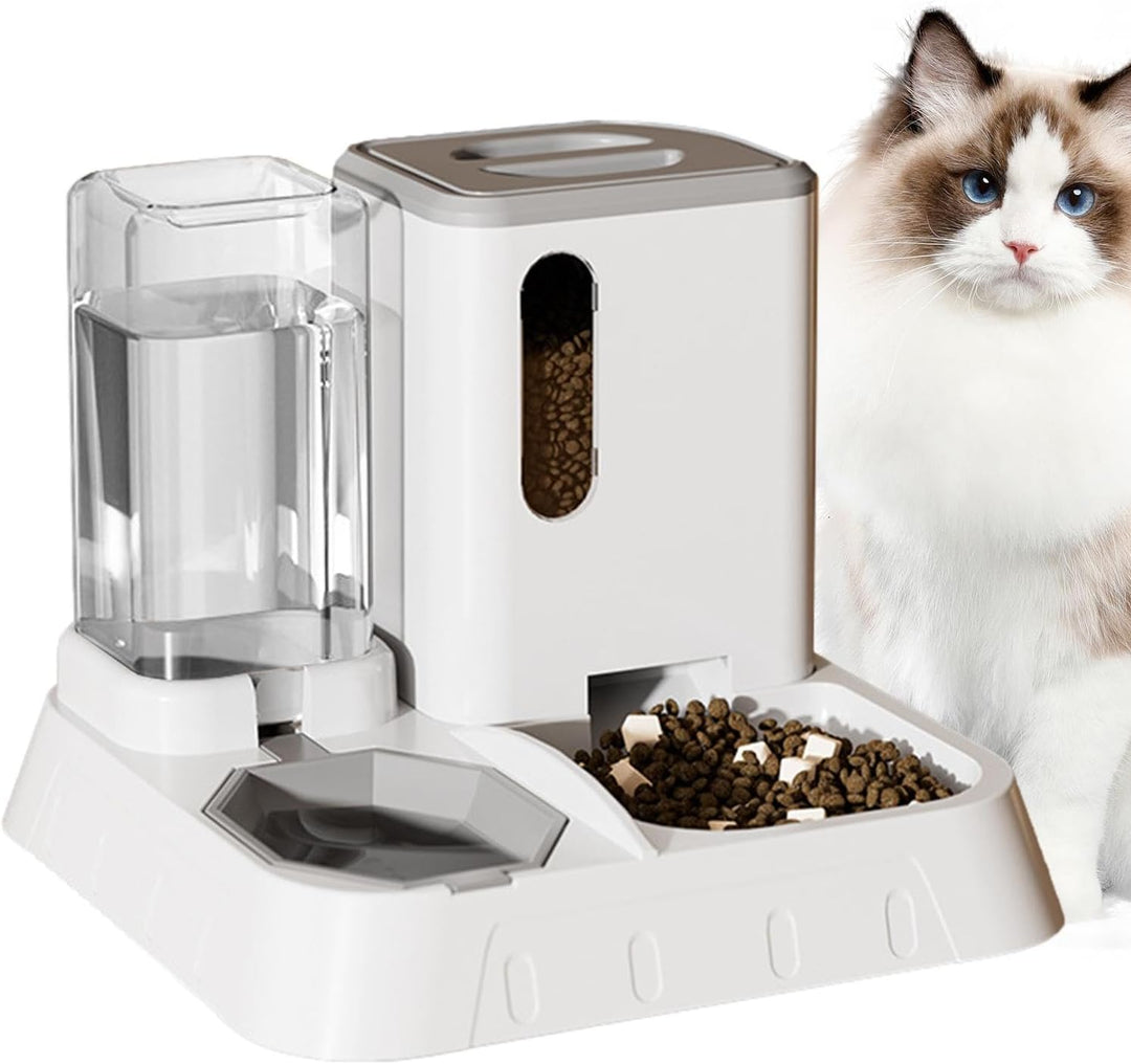 Futter- Und Wasserspender Für Katzen, Automatischer Futterautomaten Für Katzen & Kleine Hunde, 2 In