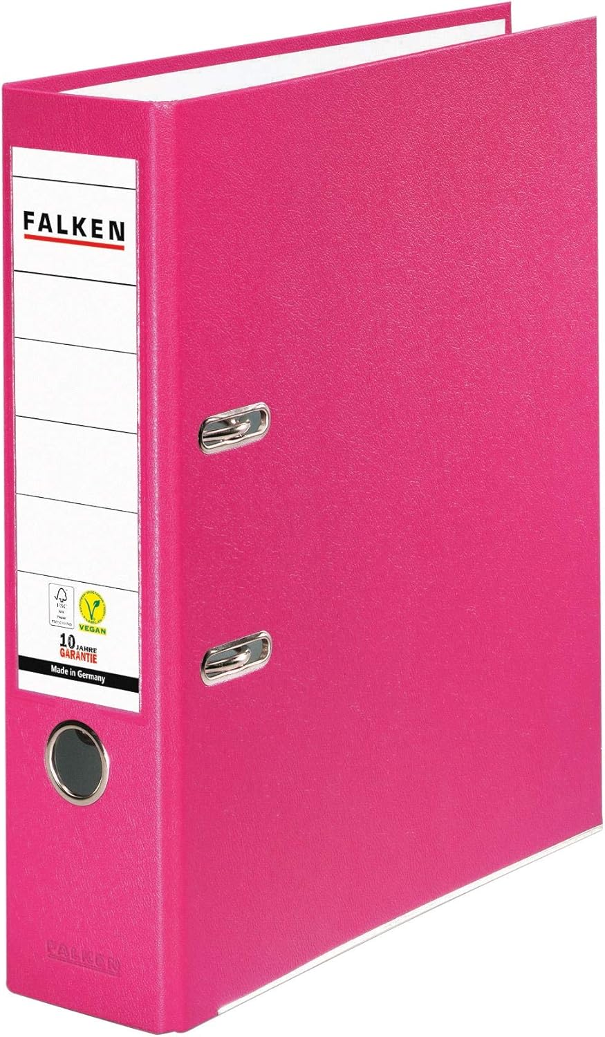 Original Falken 5er Pack PP-Color Kunststoff-Ordner. Made in Germany. 8 cm breit DIN A4 Pastell-Farb