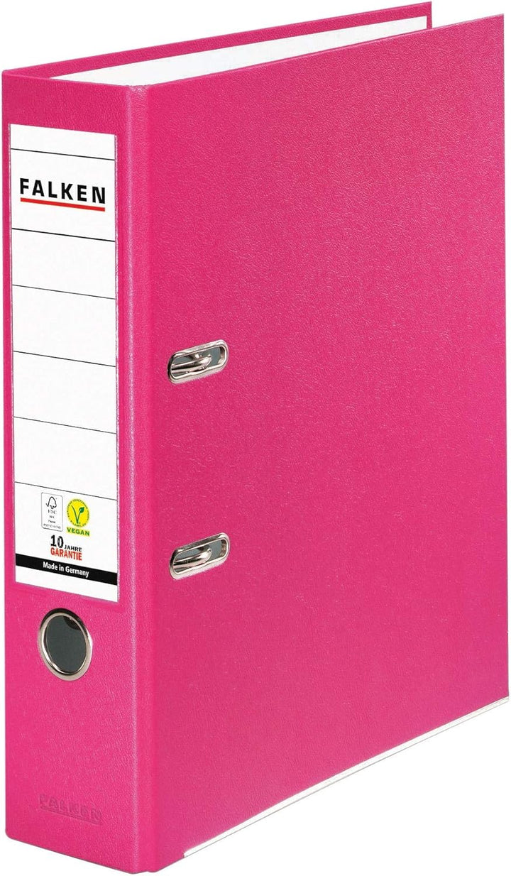 Original Falken 5er Pack PP-Color Kunststoff-Ordner. Made in Germany. 8 cm breit DIN A4 Pastell-Farb