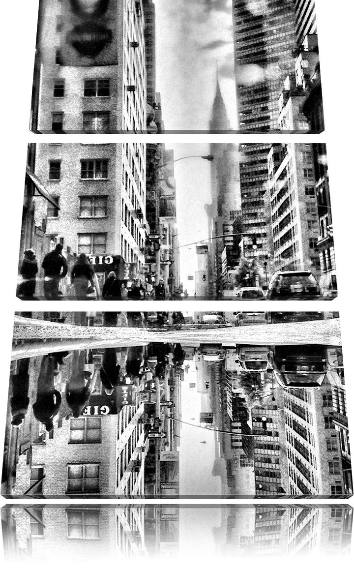 Pixxprint New York Times Square als Leinwandbild/Grösse: 3 Teilig (120x80) cm/Wandbild/Kunstdruck/fe