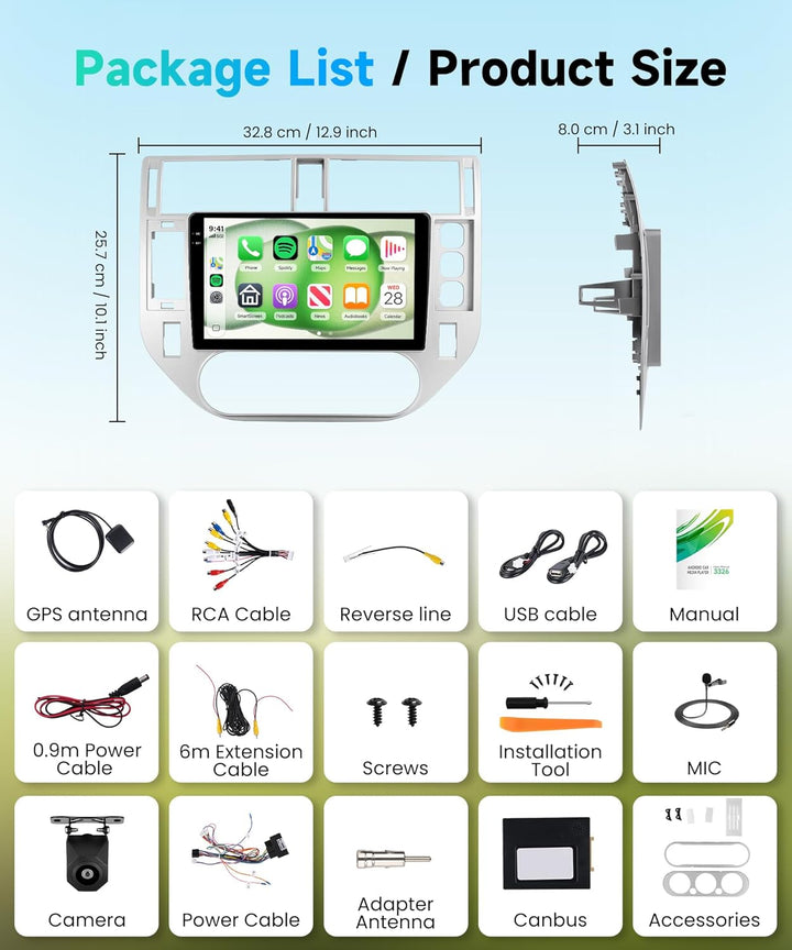 Rimoody 4G+128G Android Autoradio für Ford Kuga 2008-2012 Wireless Carplay Android Auto, 9 Zoll Ince