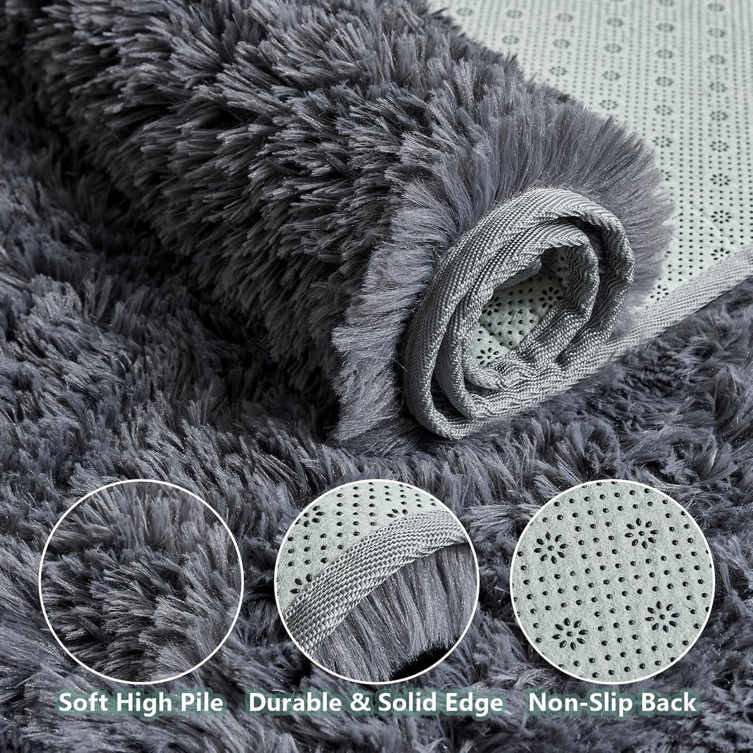CHOSHOME Teppich Wohnzimmer Schlafzimmer Teppiche Flauschiger Hochflor Teppich Gross Super Weich Woh