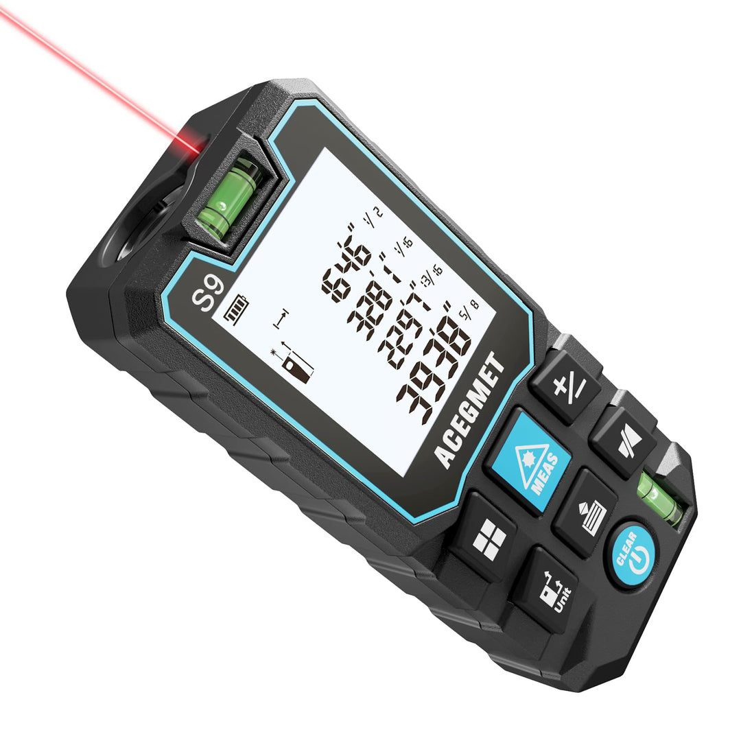 ACEGMET Laser-Entfernungsmesser Smartphone-App,Reichweite, 2 Wasserwaagen, Bluetooth,LCD-Display mit