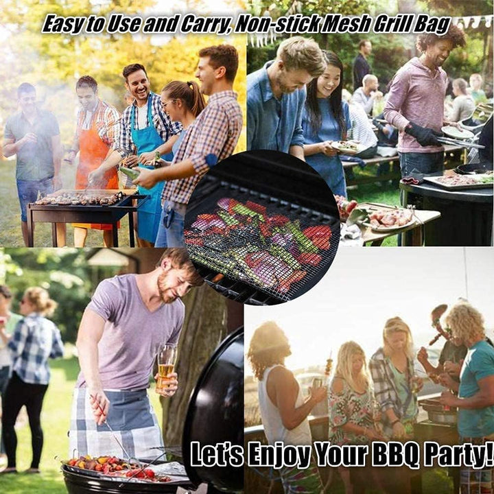 2pcs 8.6x10.6 Zoll Grill Mesh Bag, Antihaft-Backbeutel Grillen Backen Hochtemperaturbeständig, Wiede
