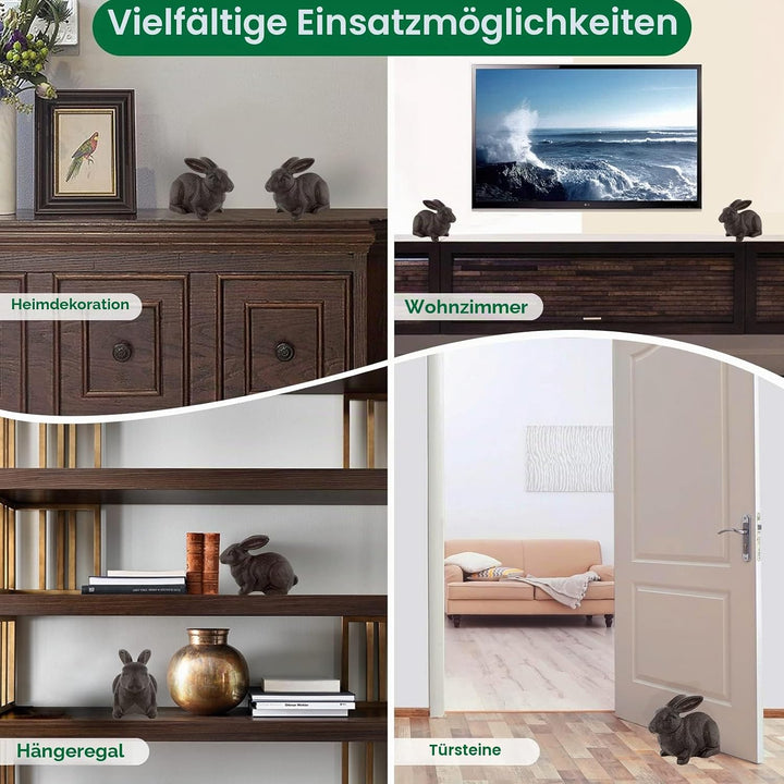 Kaninchen Statue Buchstützen, Vintage Gusseisen Tierform Buchstützen für schwere Bücher, Home Librar