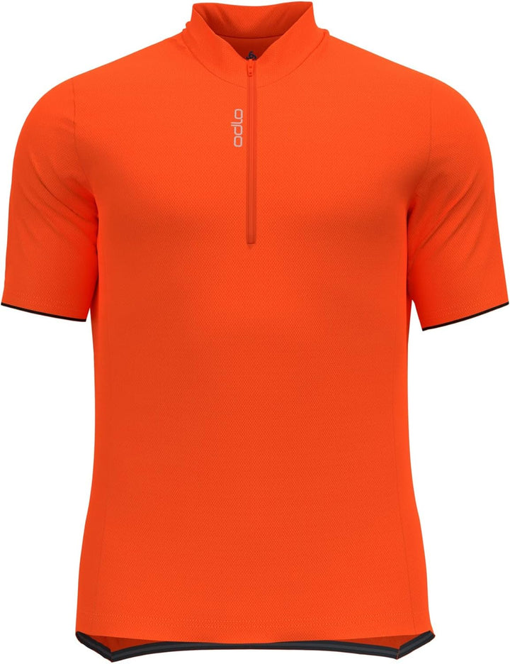 Odlo Herren Essential 1/2 Zip Trikot Radtrikot Fahrradtrikot M Exuberant Orange, M Exuberant Orange
