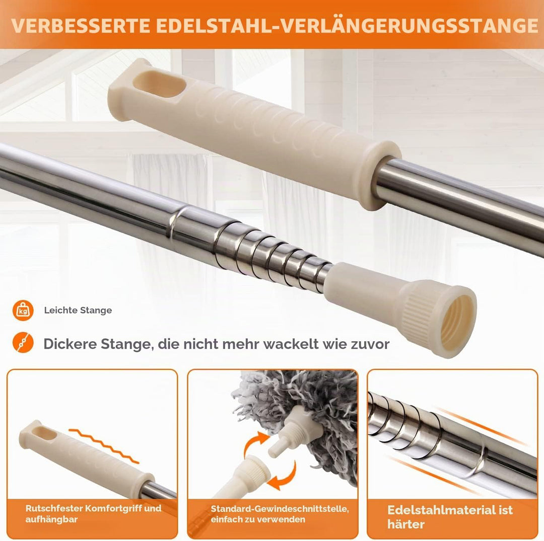 Staubwedel zum Reinigen von hohen Deckenventilatoren, Newliton Mikrofaser-Staubwedel mit 30&