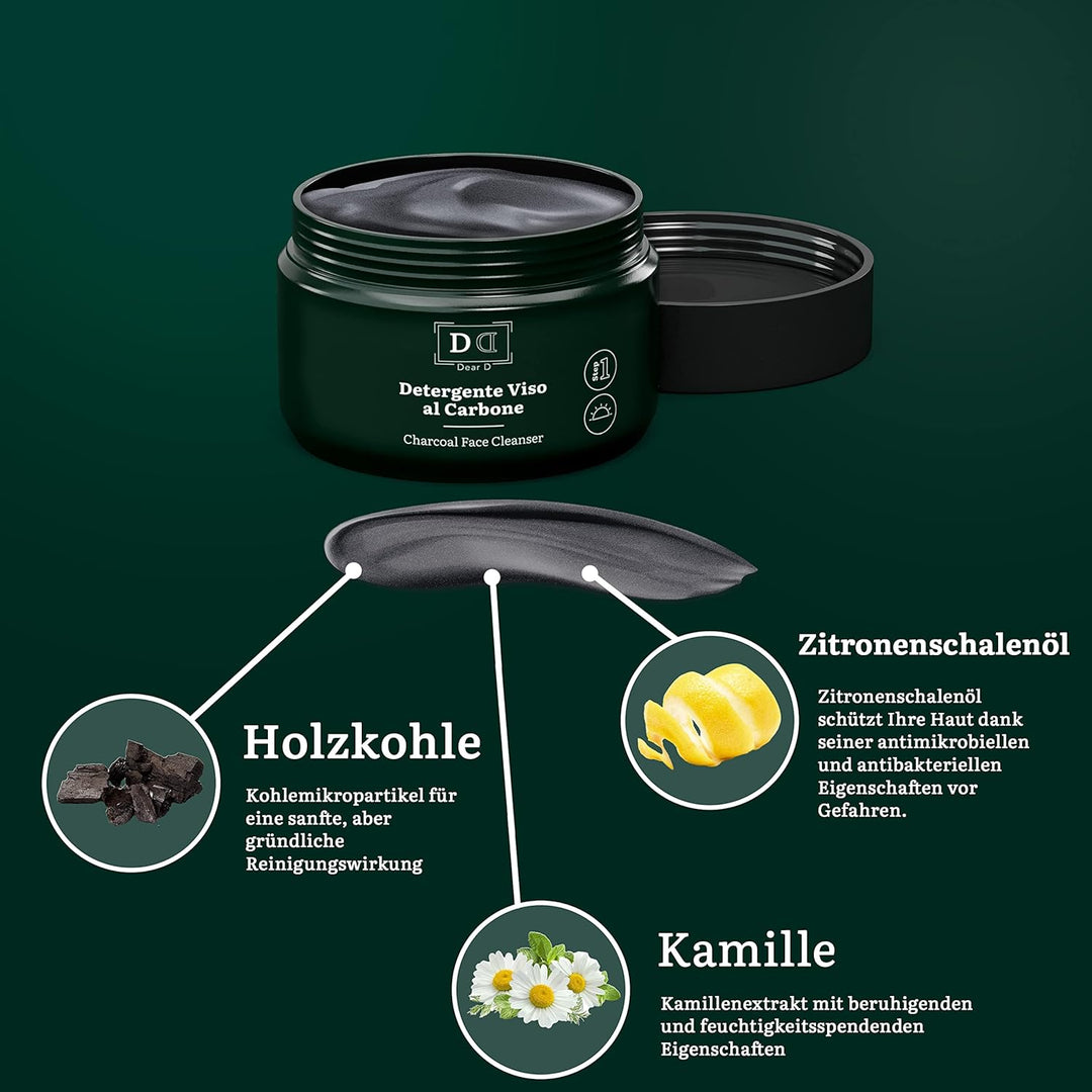 Dear D Männer Face Wash | Aktivkohle Gesichtsreinigung Mit Antbakterieller Und Peelender Wirkung | P