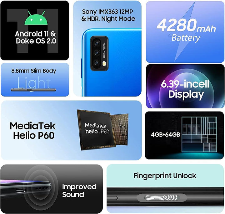 Blackview A90 - Smartphone 64GB, 4GB RAM, Dual SIM, Purple, Purple