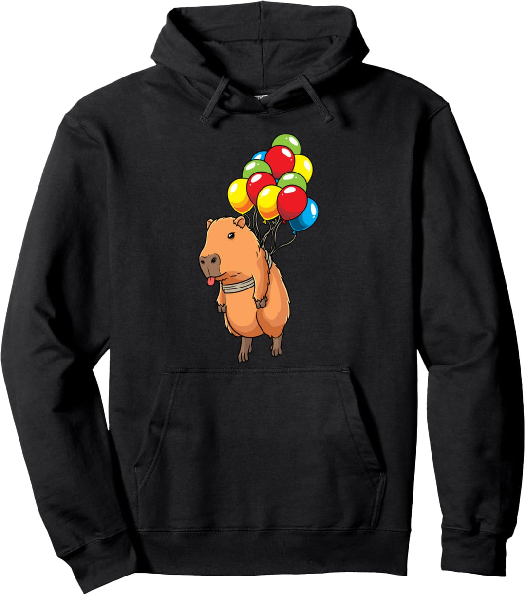 Capybara Wasserschwein Mit Luftballons Capybara Pullover Hoodie