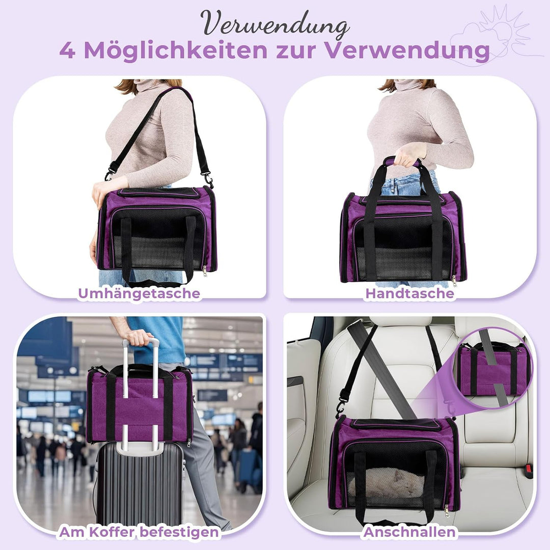Transporttasche für Katze Hund, Hundetransportbox, Faltbare Katzentransportbox, tragbar, 5kg Katzen