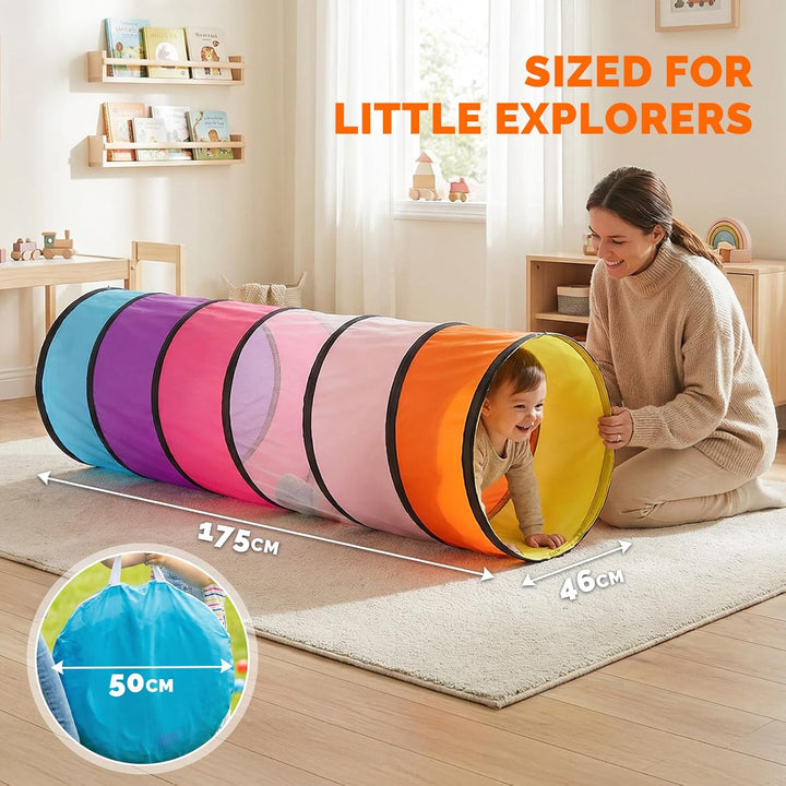 Wilwolfer Tunnel für Kinder - Spielzelt für Draussen mit Mesh-Seiten - 180cm Tunnel für Kinder motor