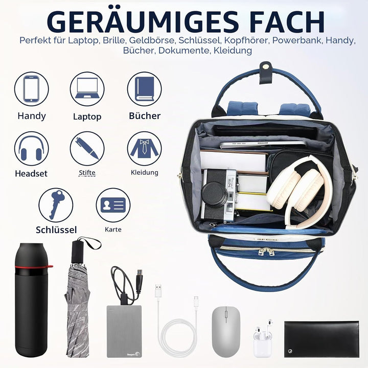 VANKEAN 17-Zoll-Laptop-Rucksack für Damen und Herren, modische Computer-Arbeitstasche, grosse Kapazi