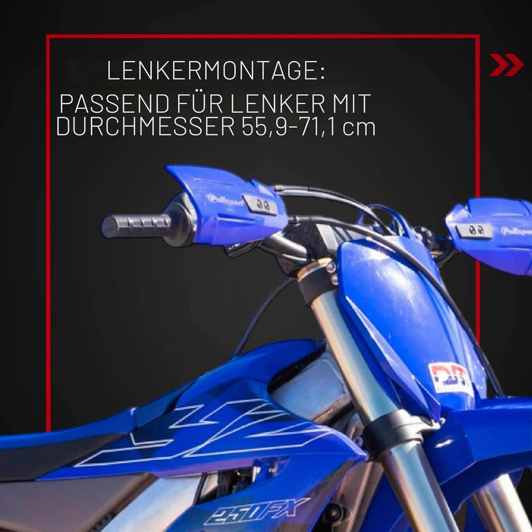 Polisport Hammer Handprotektoren Schwarz - Enduro und MX, Schwarz