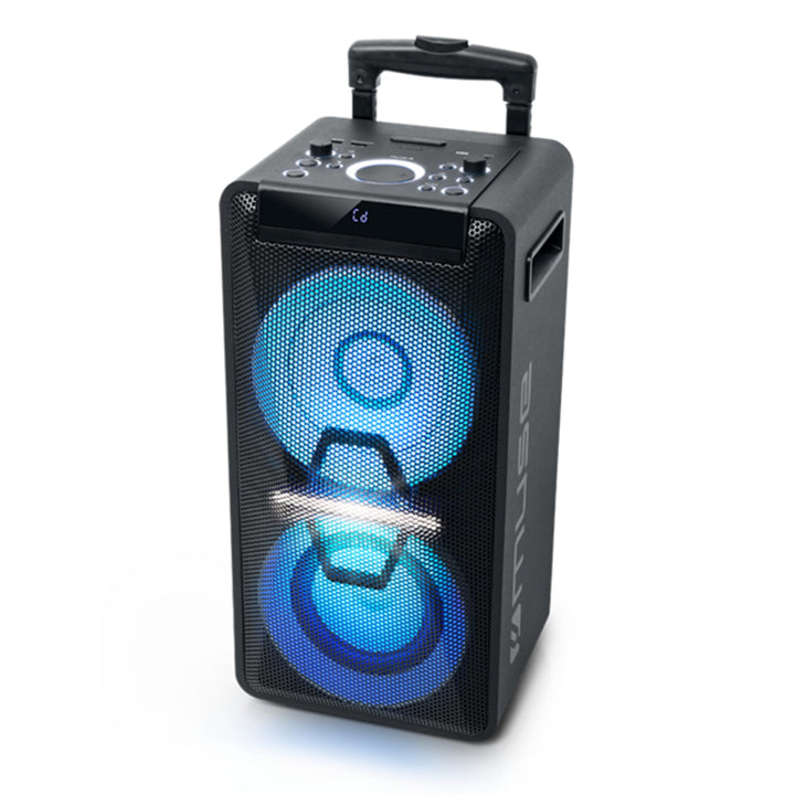 Muse DJ PA-Anlage mit Akku, 300 Watt, mit CD, Bluetooth und Licht-Effekten (USB, AUX, Mikrofon, Fern