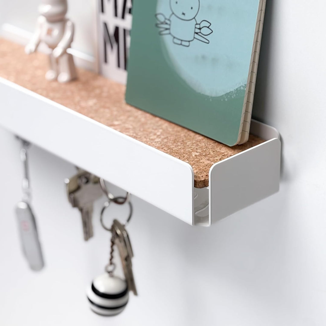 KEY-BOX - weiss. Schlüsselbrett mit Ablage für den Flur, Schmuckorganizer für dein Bad oder Schlafzi
