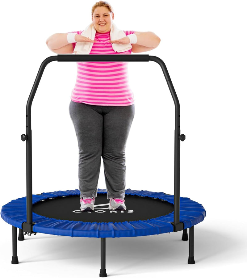 CLORIS 101,6 cm faltbares Fitness-Trampolin – maximale Belastung 400lb, Mini-Rebounder mit verstellb