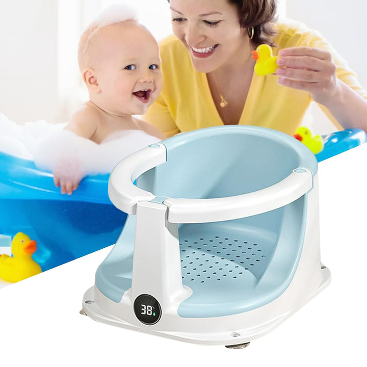 Badewannensitz Baby Ab 6 Monate | Rutschfester Badesitz Baby mit Temperatursensor | Faltbare Sichere