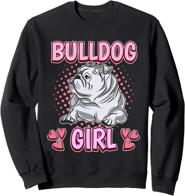 Damen Bulldog Girl Mädchen Bulldoggen Sweatshirt