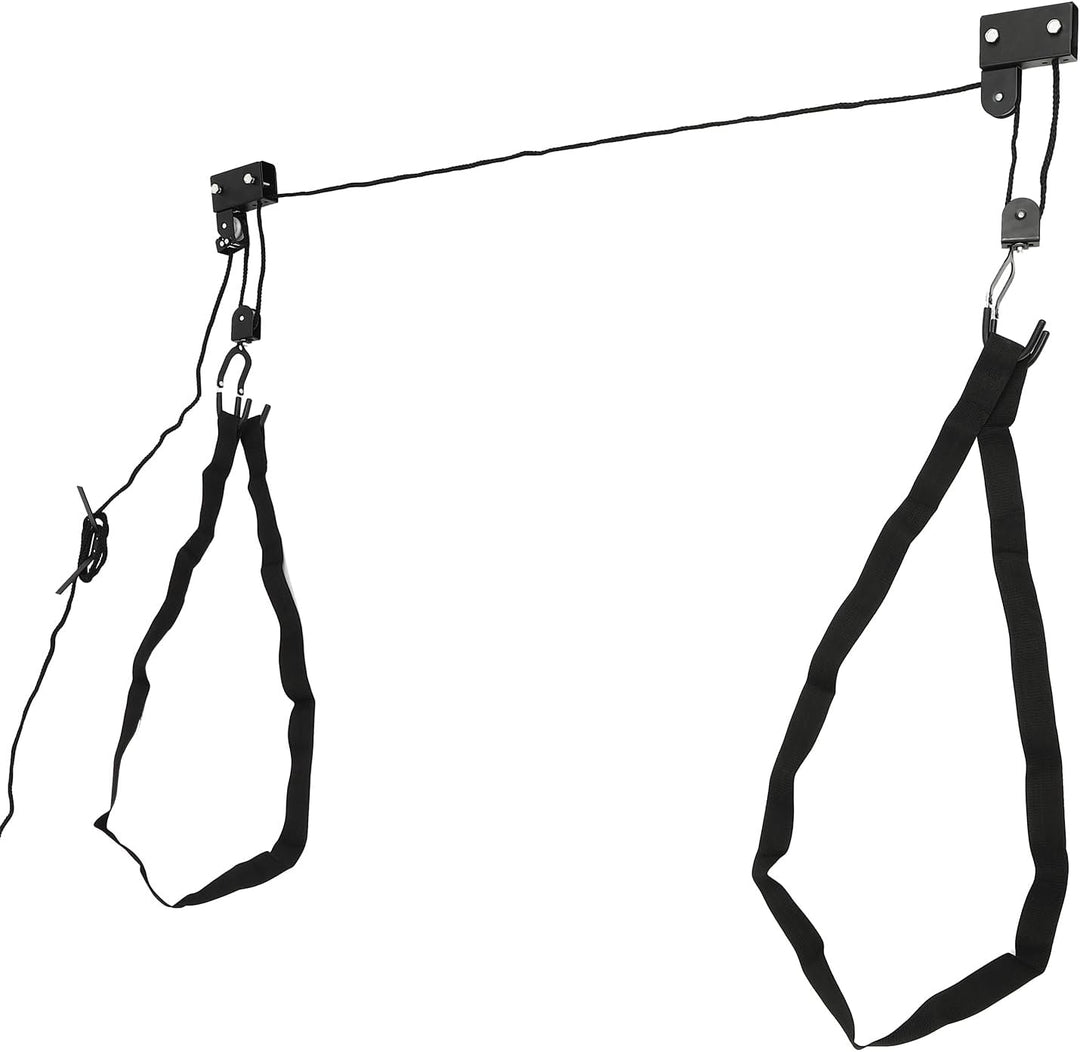 Deckenlift Flaschenzugsystem, 57kg Heavy Duty Seilzug Deckenhalterung aus Eisen mit 16m Seil 2 Rolle