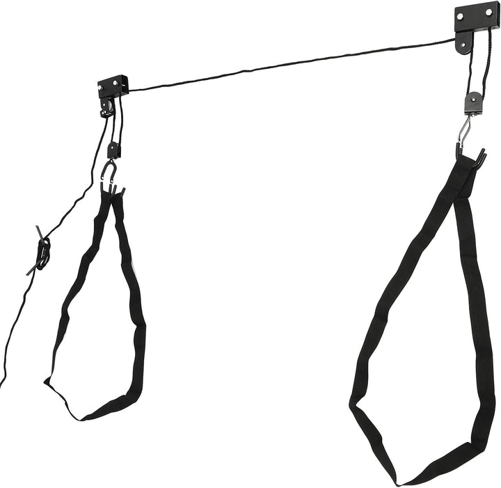 Deckenlift Flaschenzugsystem, 57kg Heavy Duty Seilzug Deckenhalterung aus Eisen mit 16m Seil 2 Rolle
