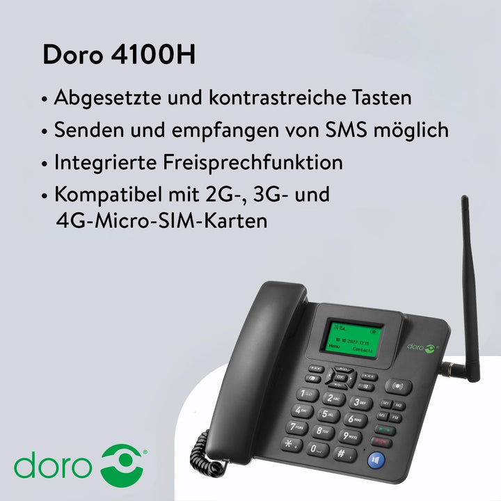 Doro 4100H, Tischtelefon (4G / LTE) kein Festnetzanschluss