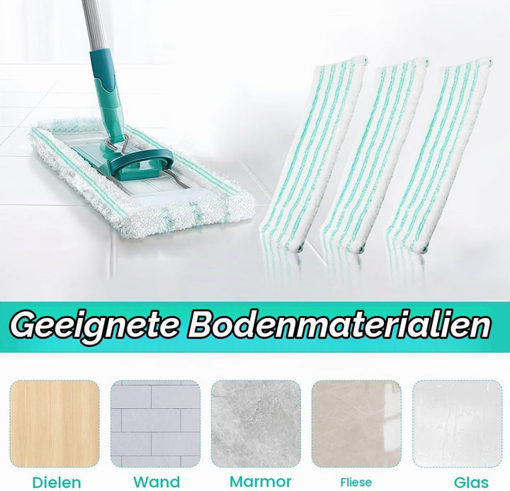 3 Stück Wischbezug Ersatzbezug für Leifhat Profi XL Micro Duo 42cm Bodenwischer Ersatzbezug für alle