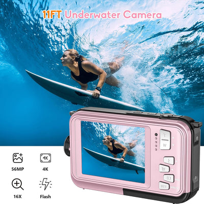 Unterwasserkamera Yixinxin 4K Digitalkamera wasserdichte 56MP Autofokus wasserdichte Kamera Fotokame
